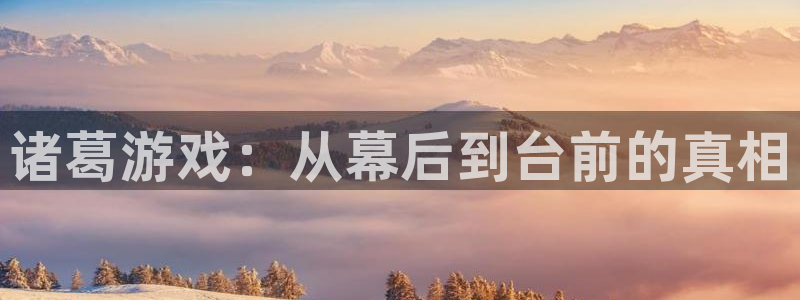 星欧娱乐注册网站：诸葛游戏：从幕后到台前的真相
